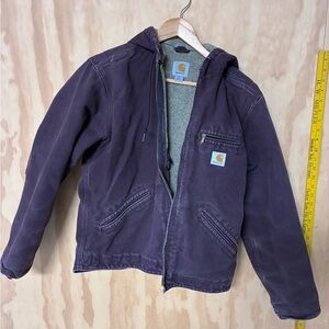 Carhartt Dark Purple Jacket with Sherpa lining